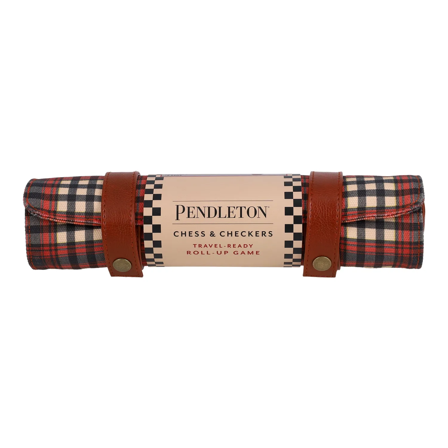 Pendleton Red Black Check sjakk og dammattespill reise