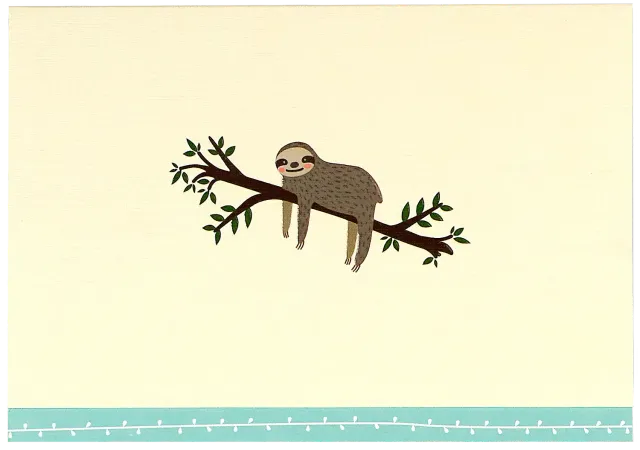 Peter Pauper Press Sloth notatkort 14-pk mintgrønn