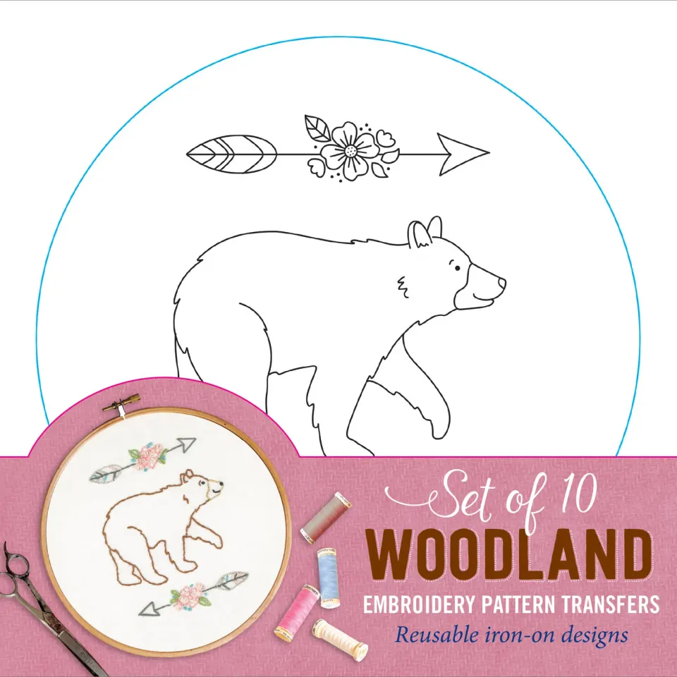 Peter Pauper Press Woodland Embroidery broderimønster 10 stk