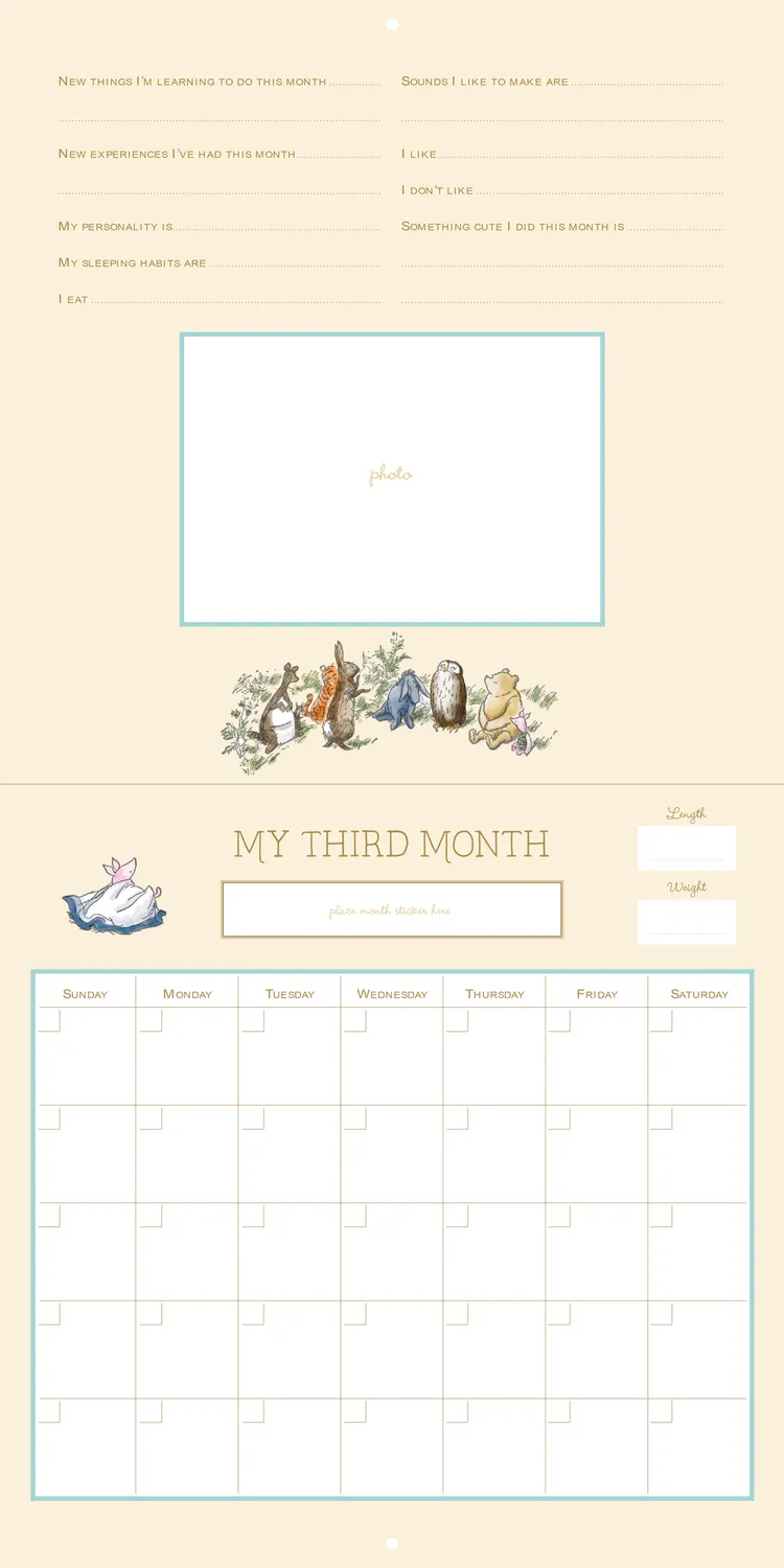 Peter Pauper Press Winnie-the-Pooh babykalender første år