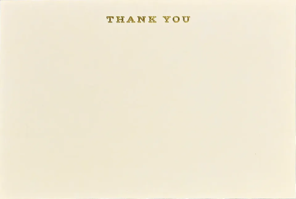 Peter Pauper Press Thank You Correspondence Cards takkekort 25 stk gullfolie