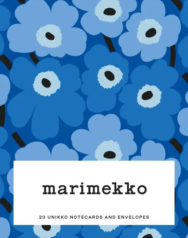 Marimekko Notes Blues Unikko kort 20-pakning