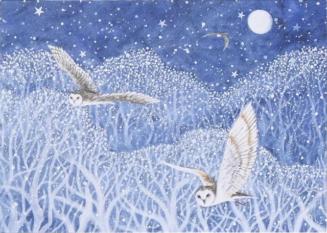 Peter Pauper Press Owls in Flight julekort 20-pk ugler
