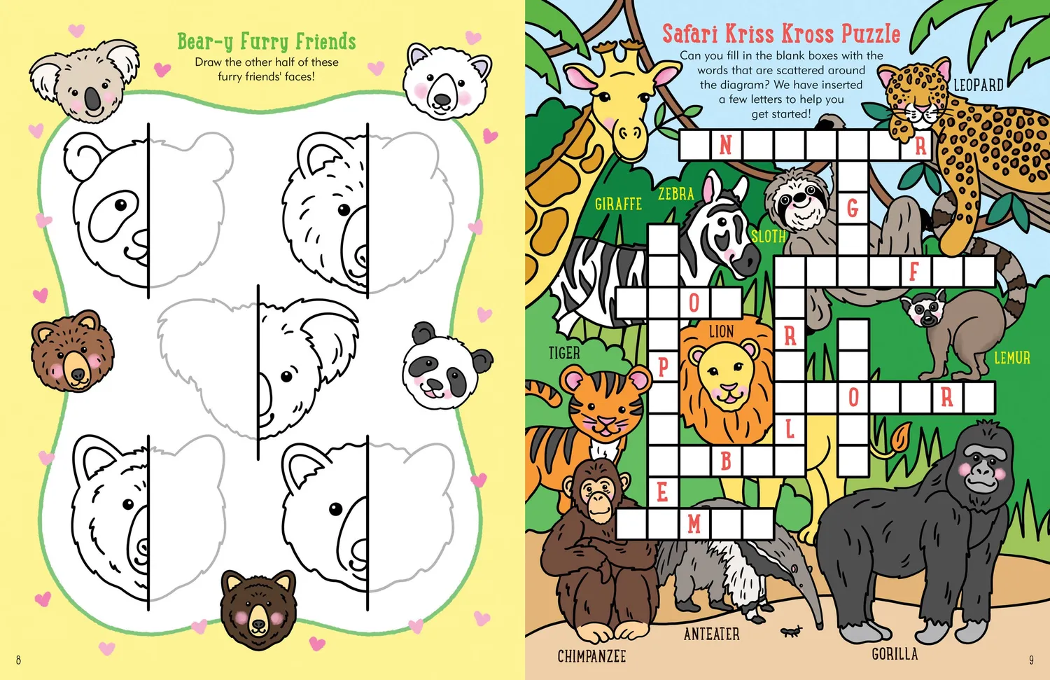 Peter Pauper Press Furry Friends aktivitetsbok 64 sider farger