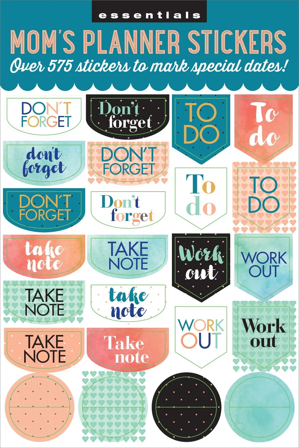 Peter Pauper Press Essentials Mom's Planner klistremerker 575 stk farger