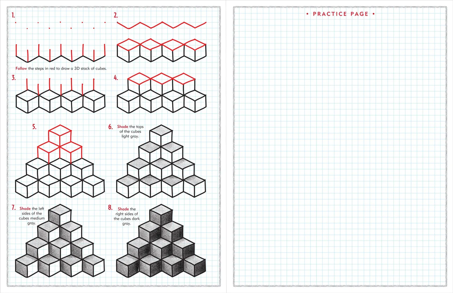 Peter Pauper Press Learn to Draw 3D tegnebok 7 år
