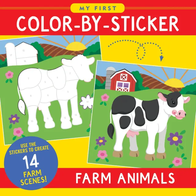 My First Color-By-Sticker Farm Animals klistremerkebok barn