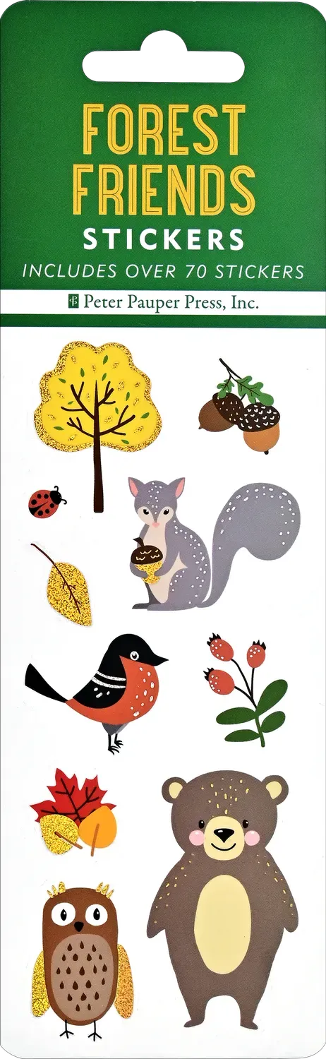 Peter Pauper Press Forest Friends klistremerker 70 stk