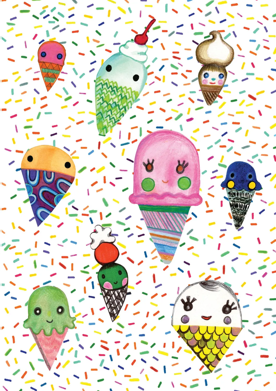 Chronicle Books Ice Cream Party notatbok 3-pakning