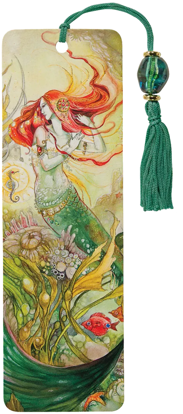 Peter Pauper Press Mermaid bokmerke perler gullfolie