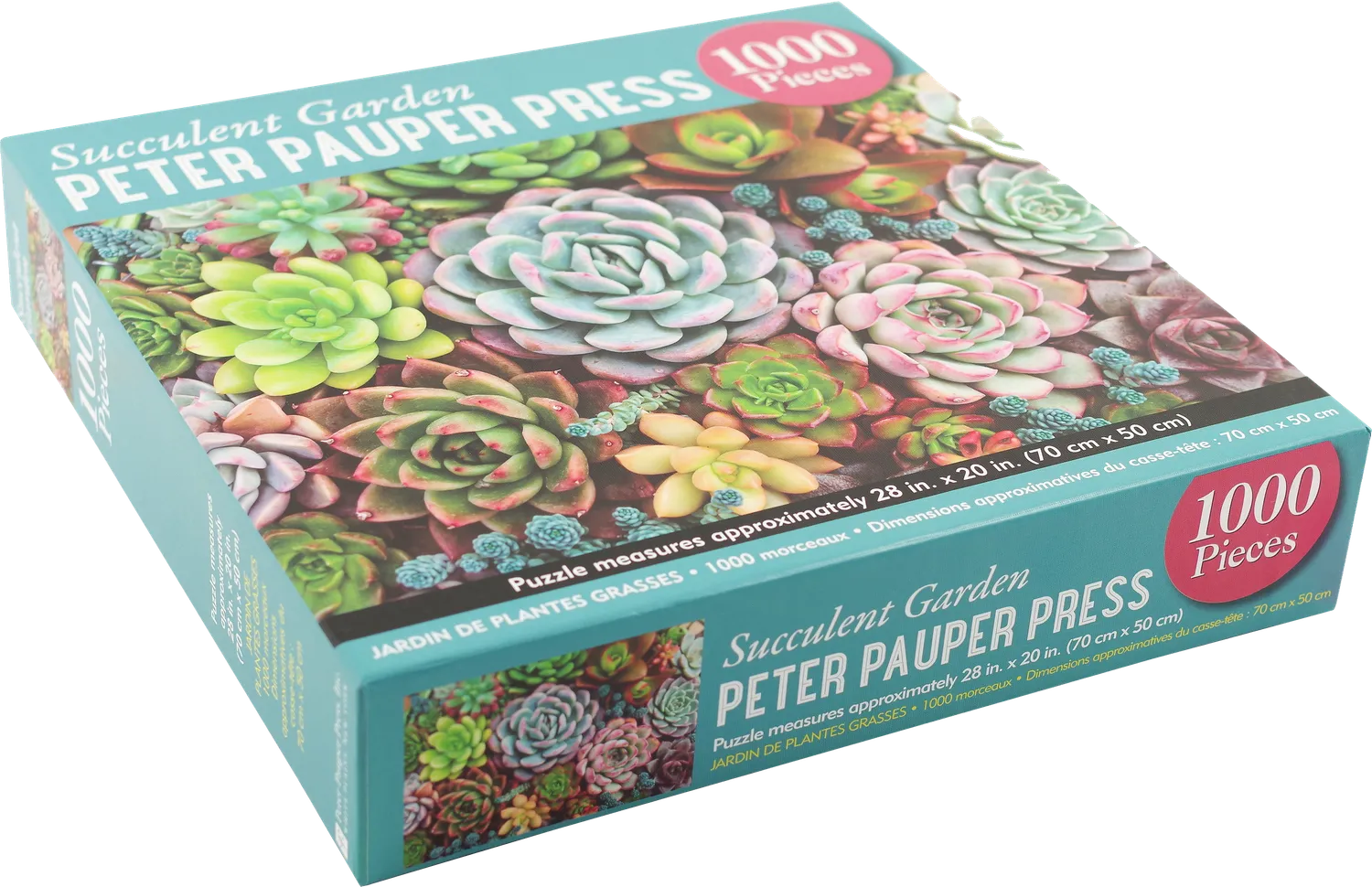 Peter Pauper Press Succulent Garden puslespill 1000 brikker grønn