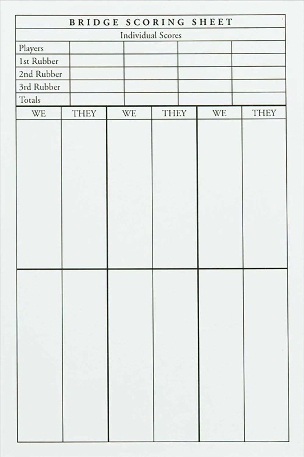 Peter Pauper Press Bridge Tally Pad bridgeblokk 50 ark