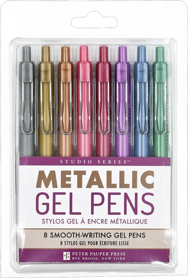 Peter Pauper Press Studio Series gelpenner metallic 8-pakning