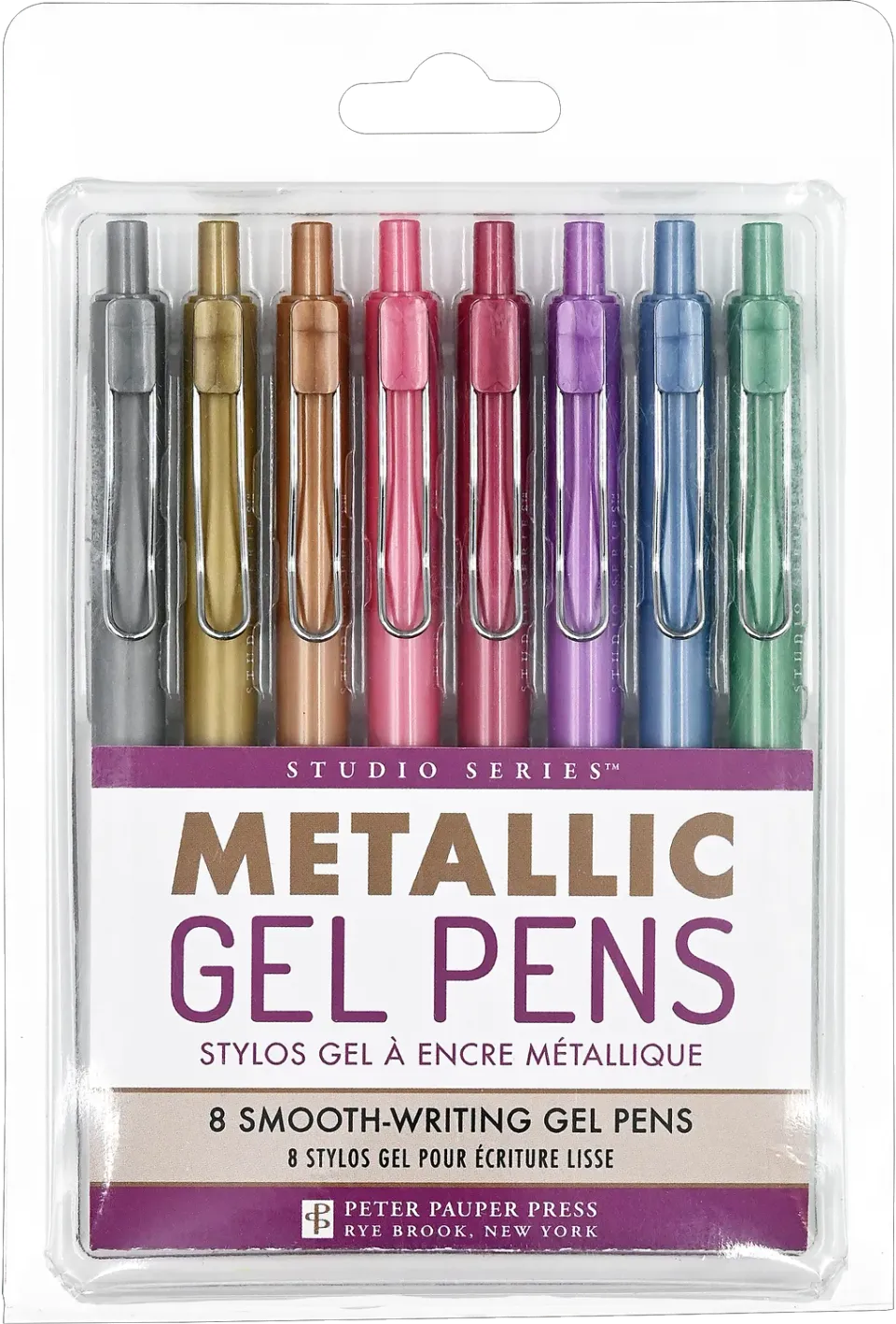Peter Pauper Press Studio Series gelpenner metallic 8-pakning