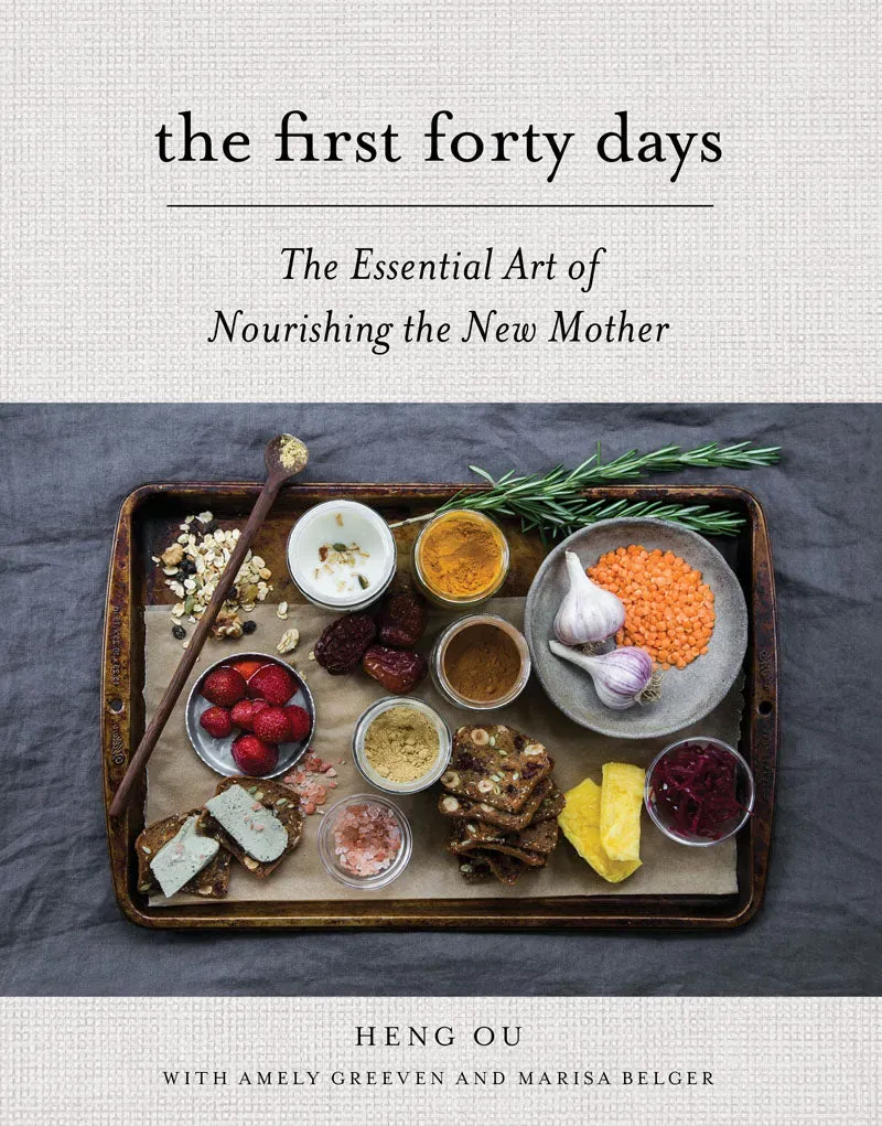 Abrams First Forty Days innbundet bok barseltid oppskrifter