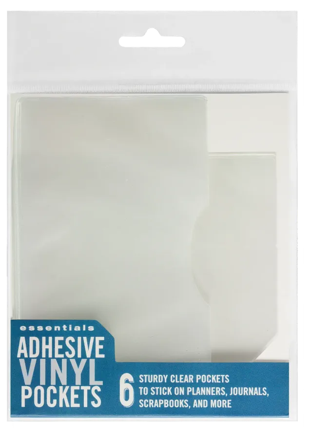 Peter Pauper Press Adhesive Vinyl Pockets klistrelommer 6-pk gjennomsiktige