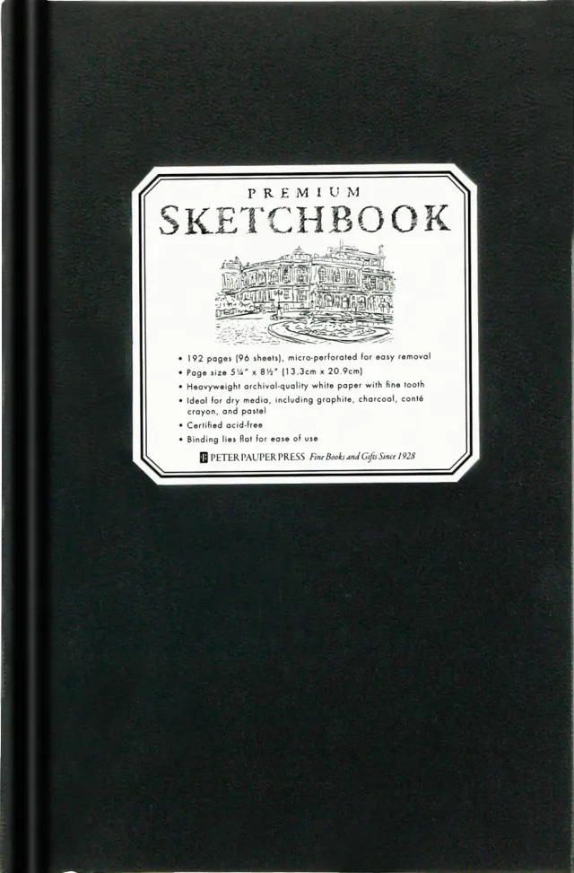 Peter Pauper Press Small Black skissebok 192 sider innbundet
