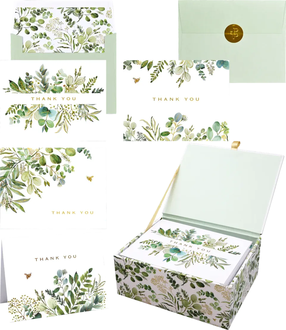 Peter Pauper Press Eucalyptus Premium takkekort 20 stk gullfolie