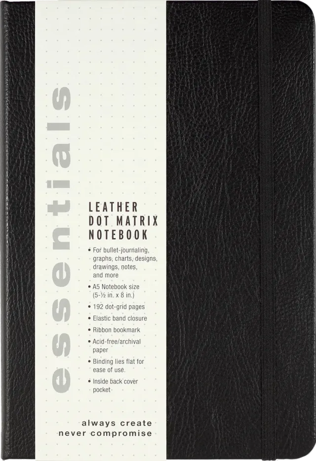 Peter Pauper Press Essentials A5 notatbok dot grid svart