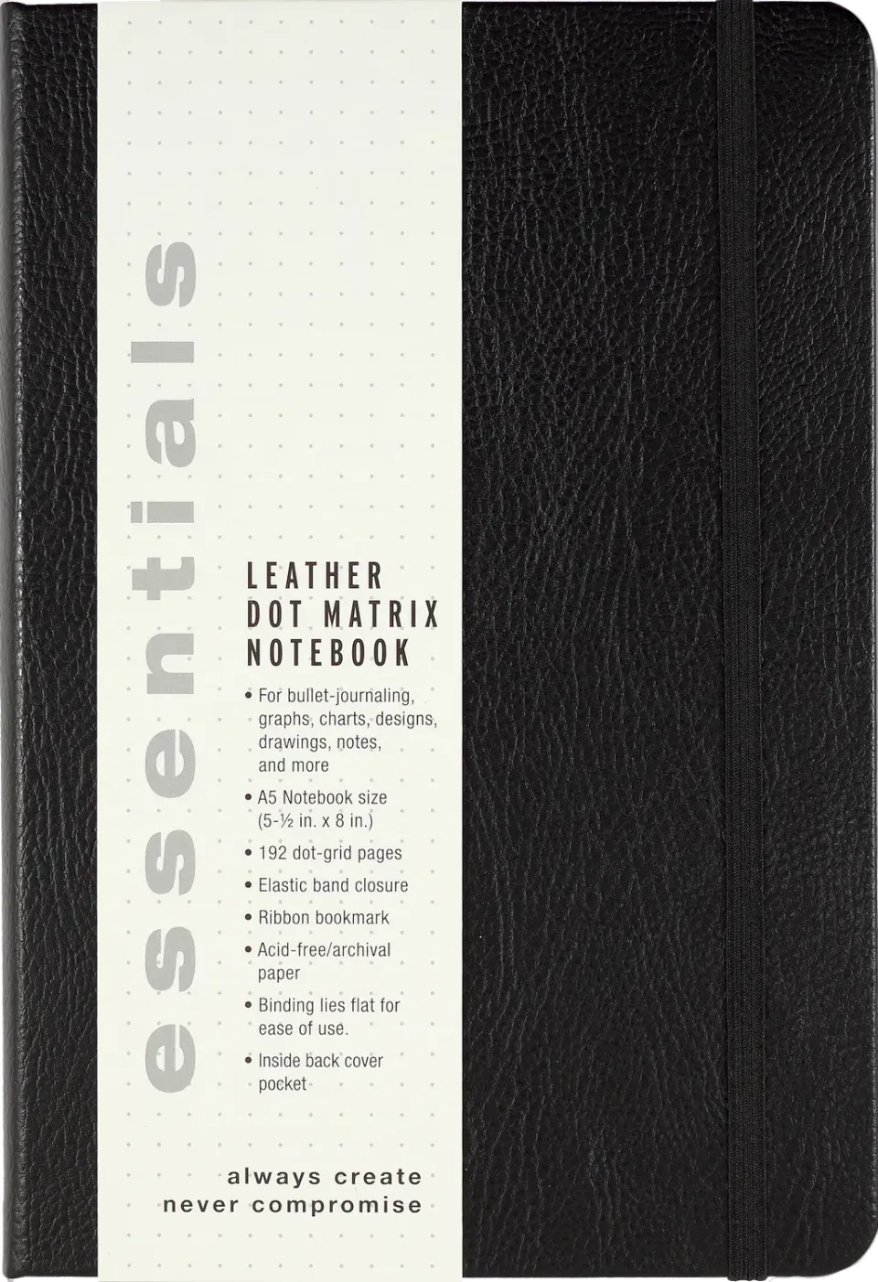 Peter Pauper Press Essentials A5 notatbok dot grid svart