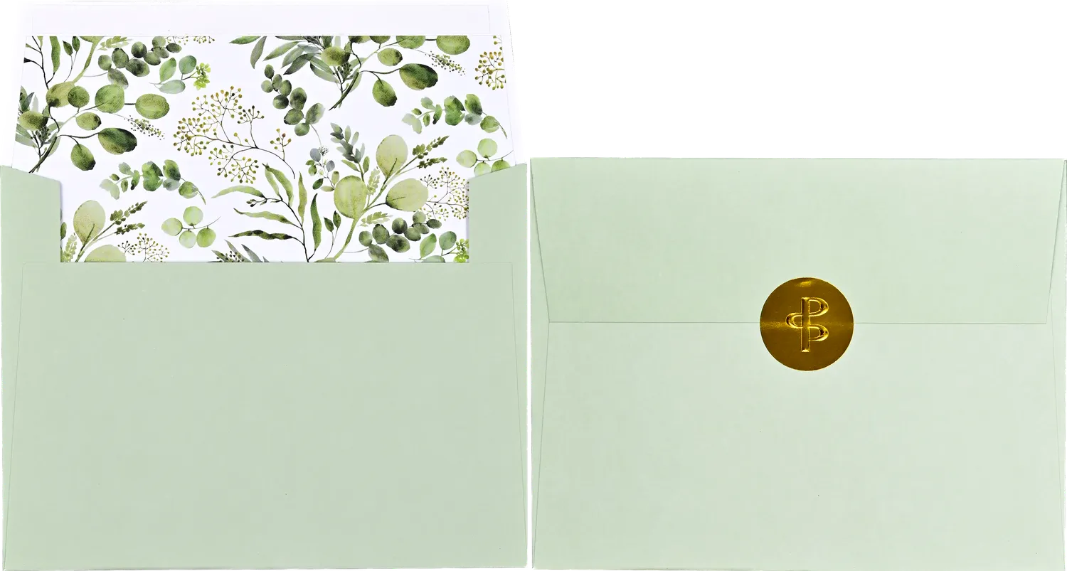 Peter Pauper Press Eucalyptus Premium takkekort 20 stk gullfolie