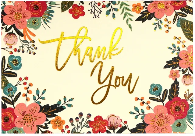 Peter Pauper Press Floral Frame Thank You Notes takkekort 14 stk