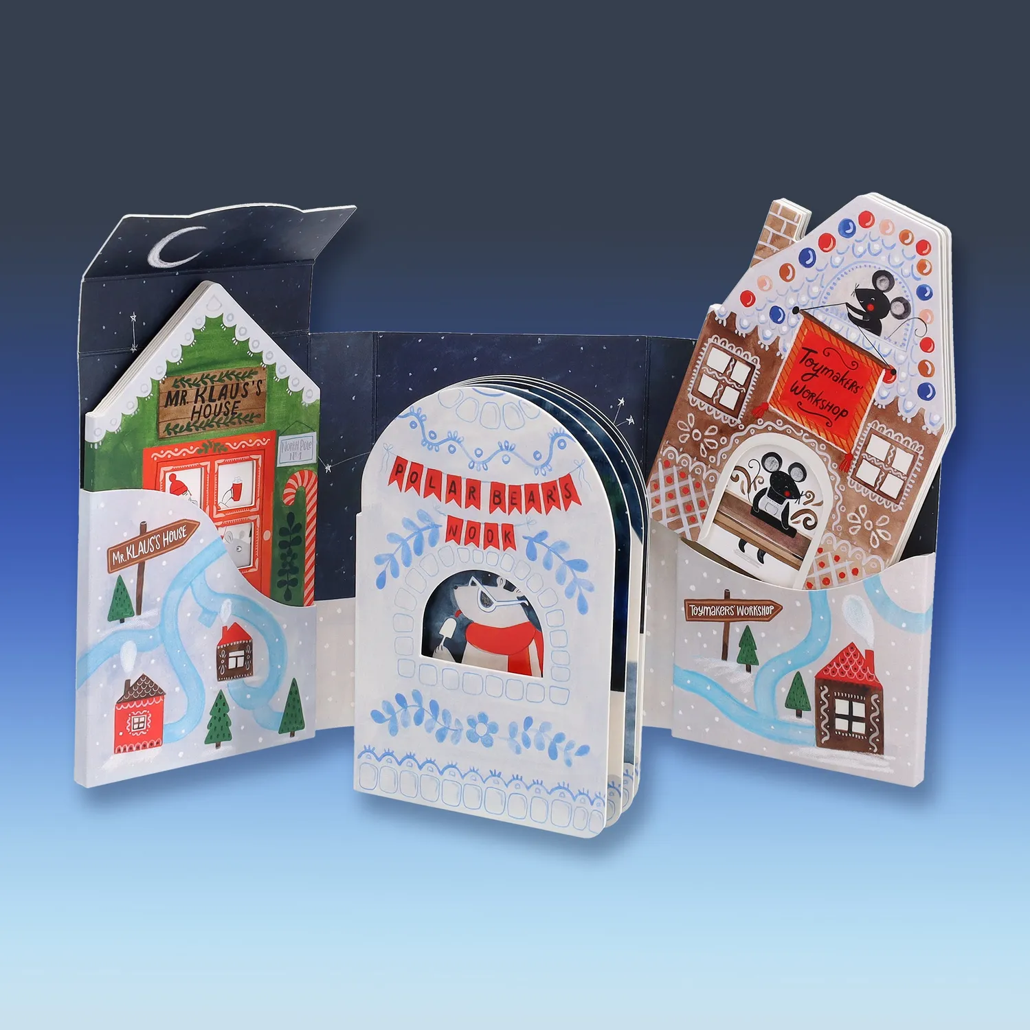 Chronicle Books North Pole Village julebok 3 minibøker