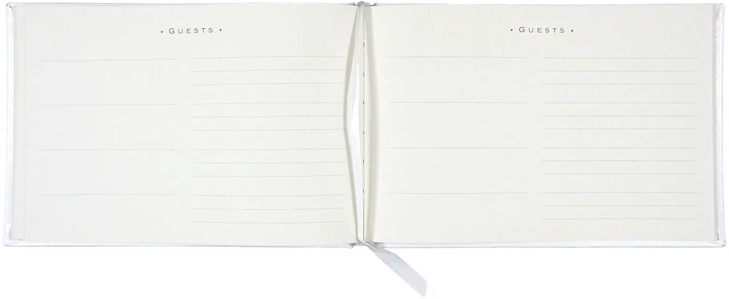 Peter Pauper Press White Leather gjestebok hvit skinn