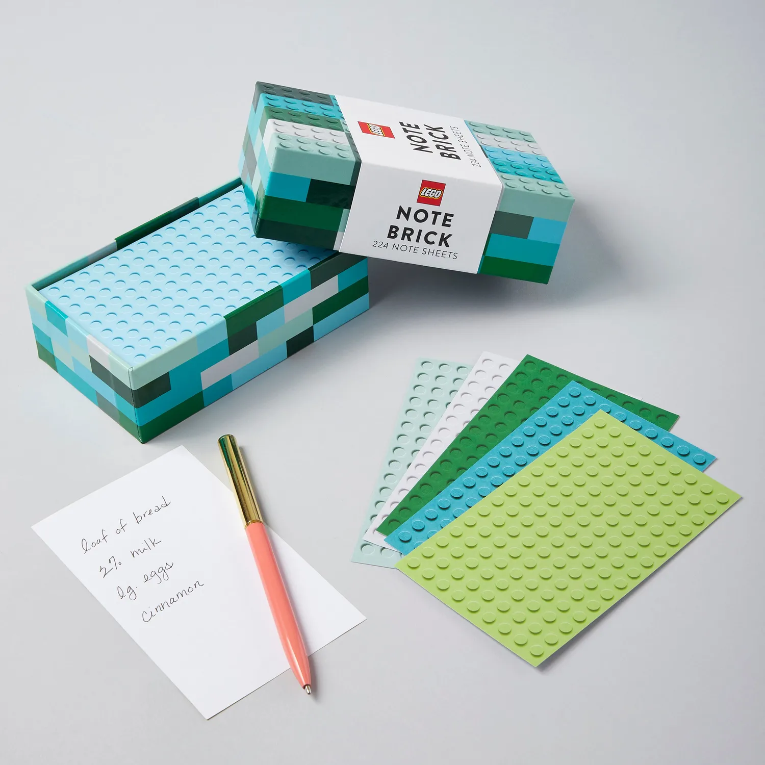 Abrams & Chronicle Books LEGO Note Brick notatblokk blågrønn