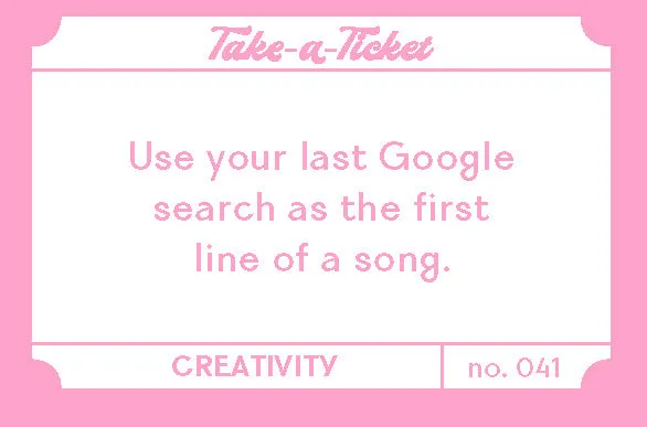 Take-a-Ticket Creativity 200 prompts idéboks gave