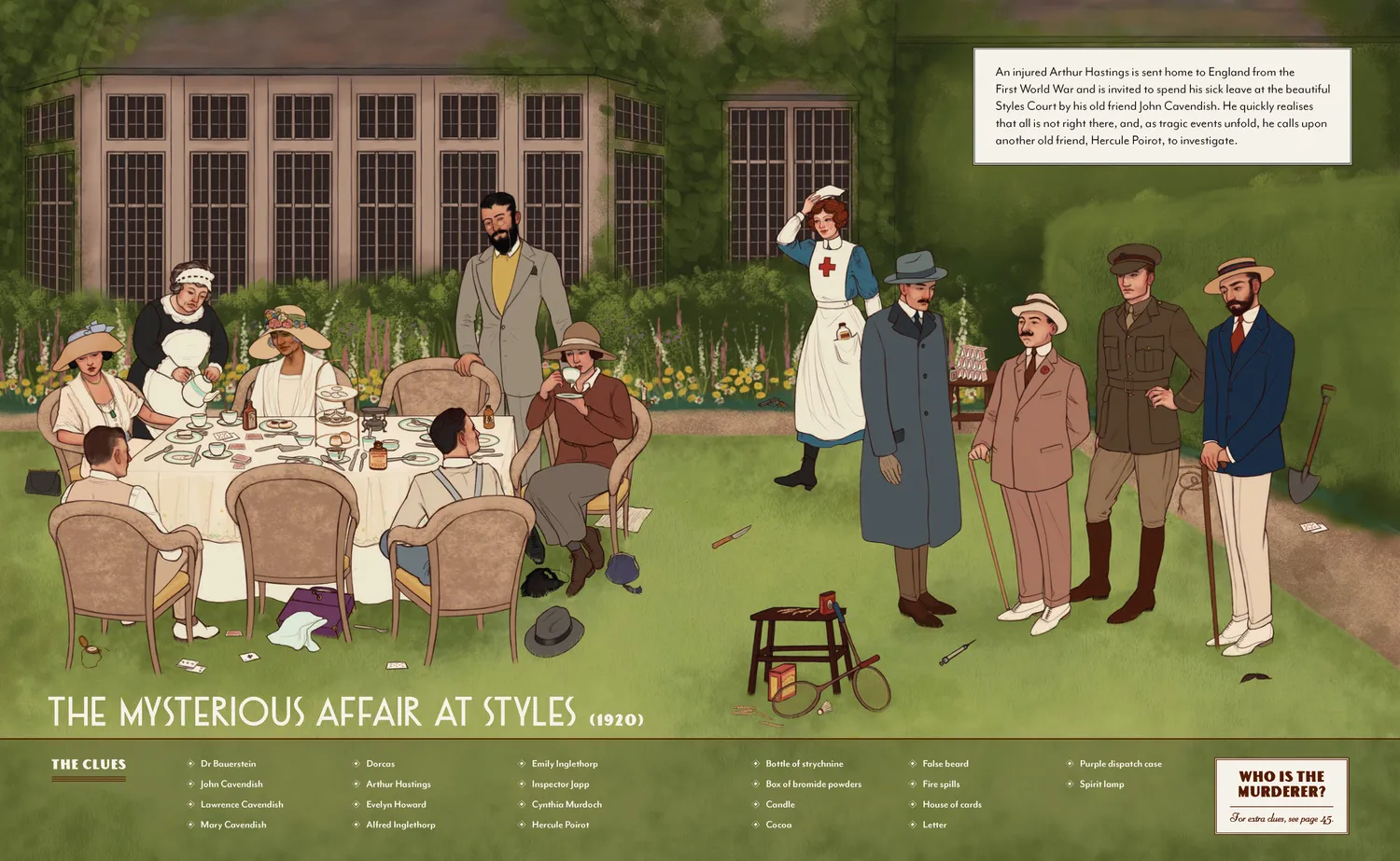 Agatha Christie Seek-and-Find oppgavebok 20 mysterier mykbind