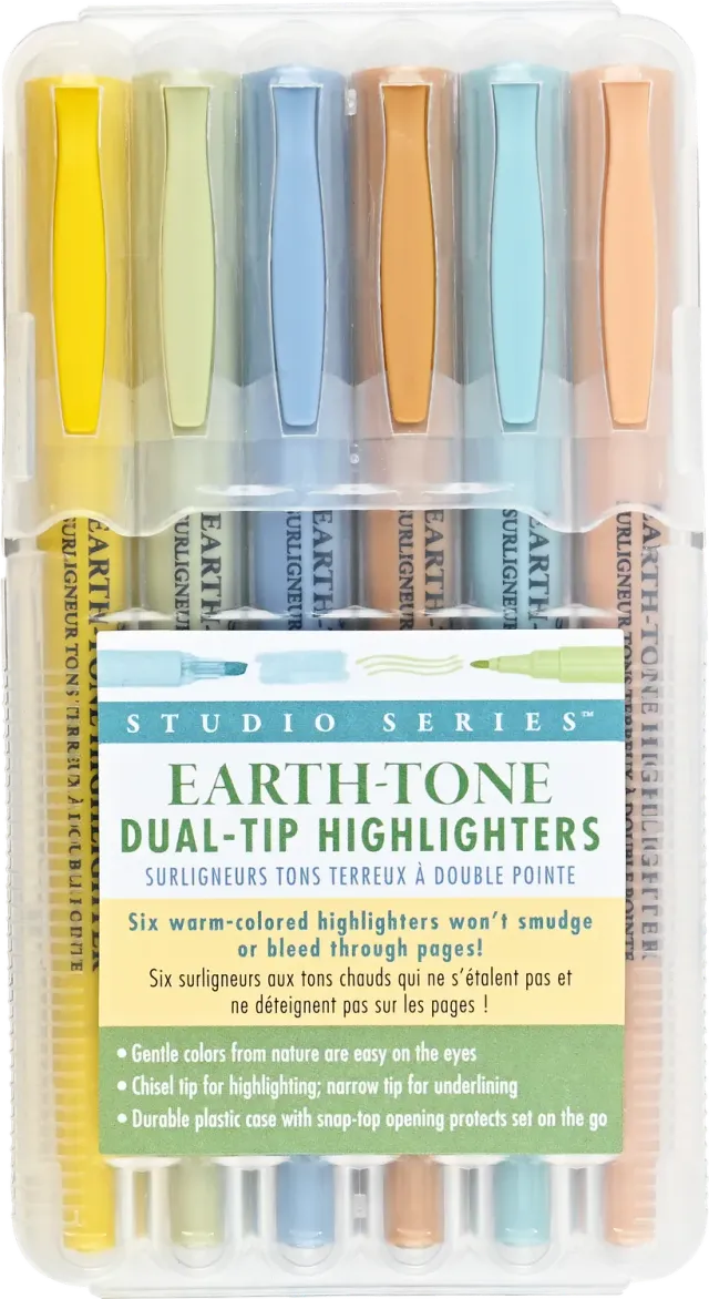 Peter Pauper Press Earth Tone markeringstusj 6 stk dual-tip