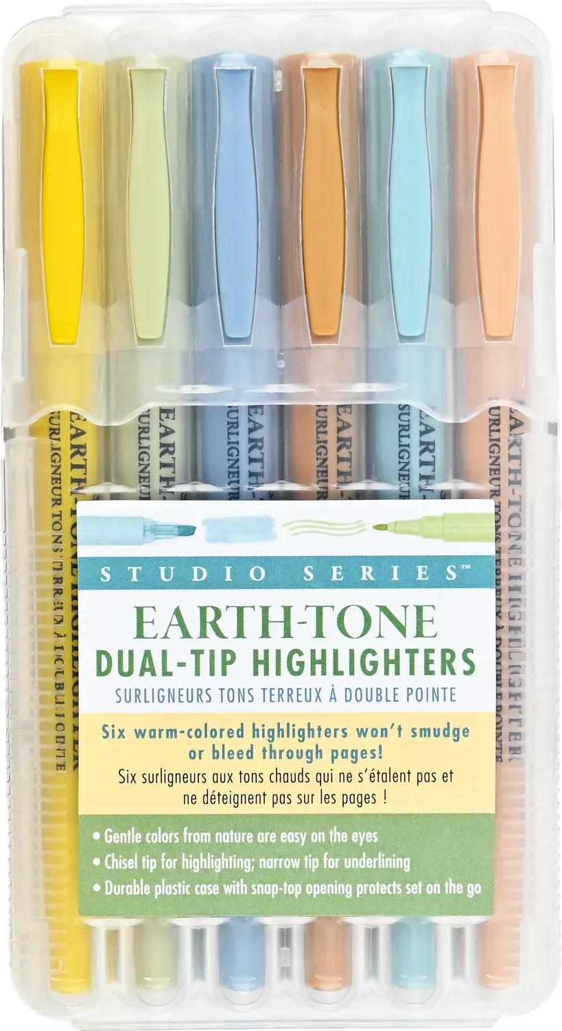 Peter Pauper Press Earth Tone markeringstusj 6 stk dual-tip