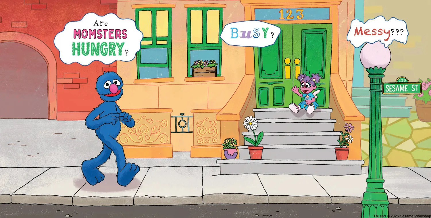 Sesame Street Momster at the End innbundet barnebok mamma