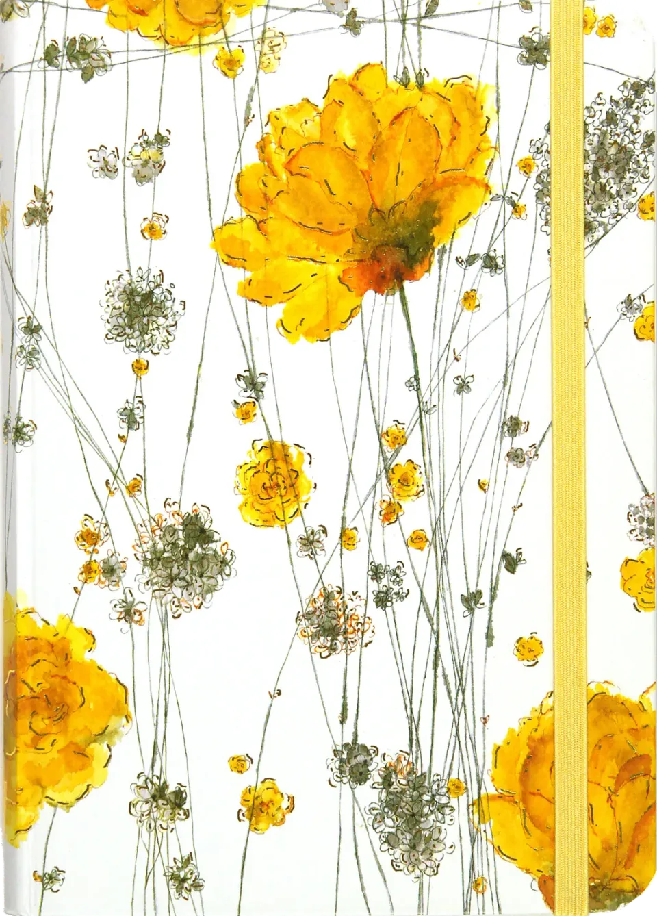 Peter Pauper Press Yellow Flowers notatbok linjert liten