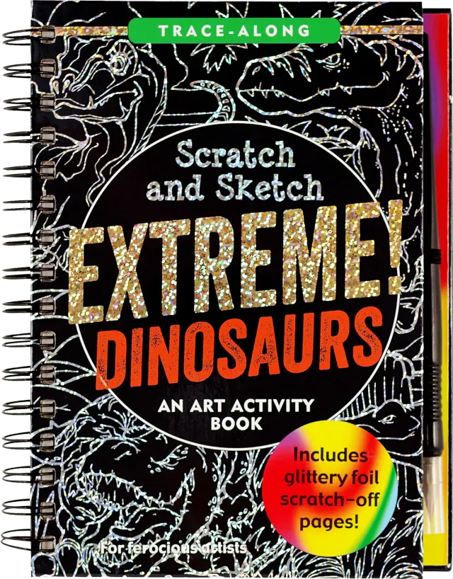 Peter Pauper Press Extreme Dinosaurs skrapebok Scratch and Sketch