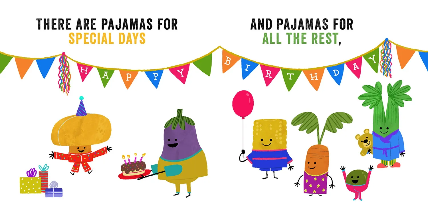 Abrams Appleseed Vegetables in Pajamas pekebok pysjamas