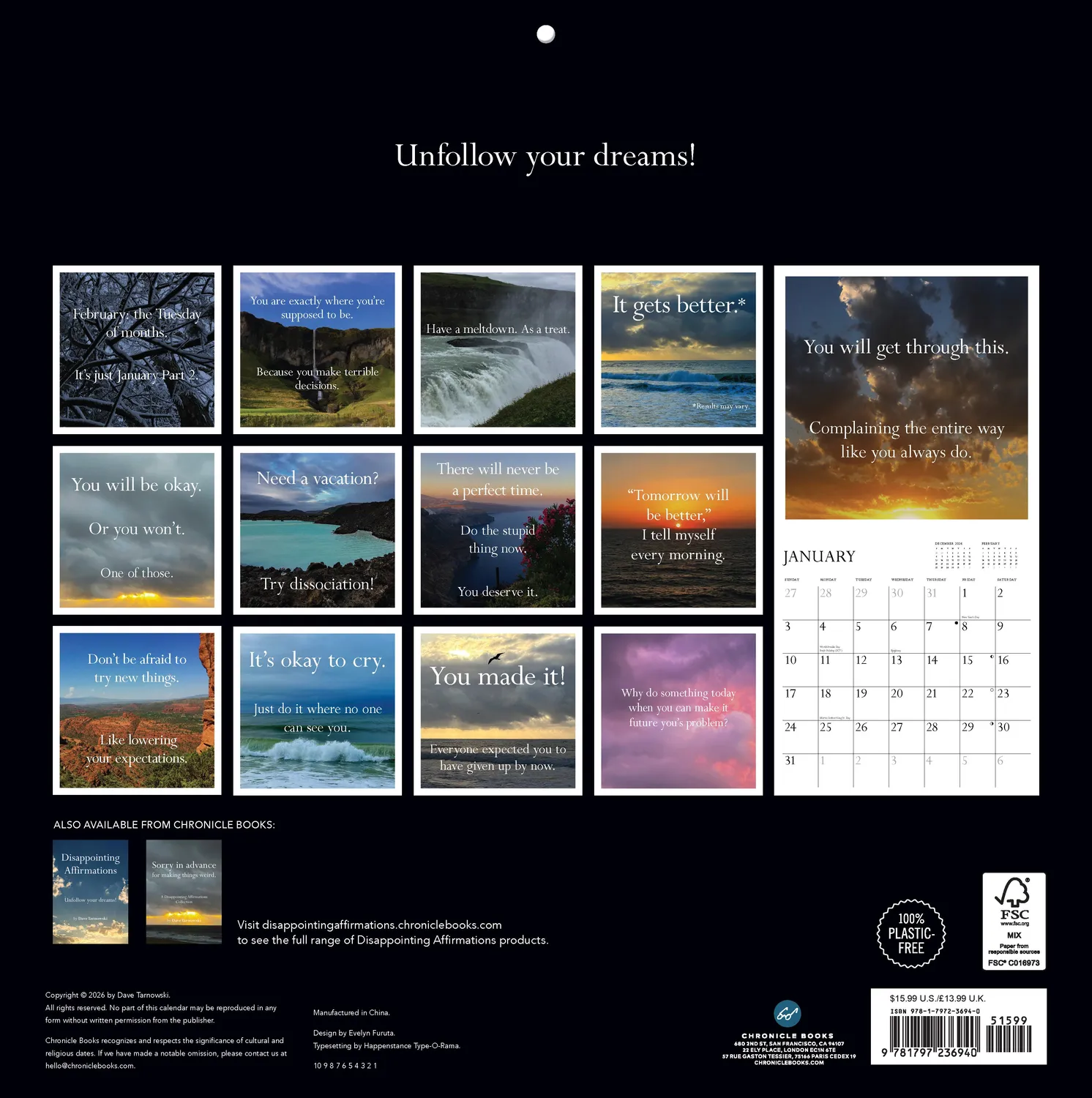 Disappointing Affirmations 2027 veggkalender 12x12