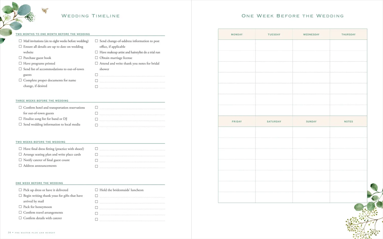 Peter Pauper Press Ultimate Wedding Planner bryllupsplanlegger Eucalyptus