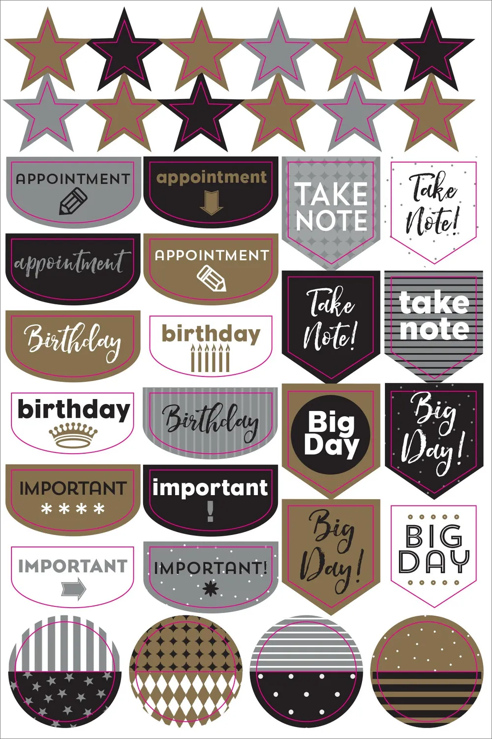 Peter Pauper Press Essentials Planner Stickers klistremerker 1400