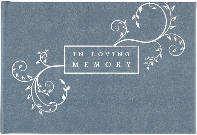 Peter Pauper Press In Loving Memory gjestebok blå