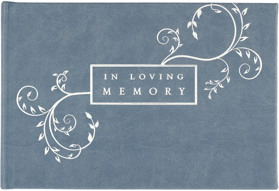 Peter Pauper Press In Loving Memory gjestebok blå