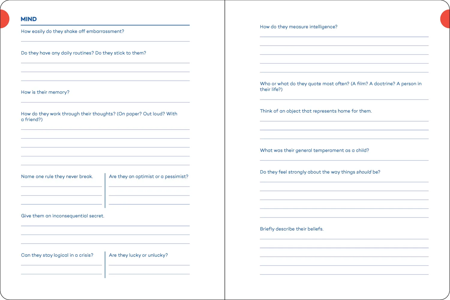 Abrams and Chronicle A Writer’s Journal for Creating Characters dagbok guidet