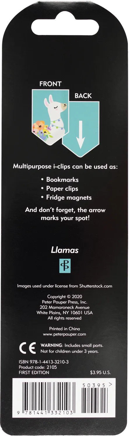 i-clips Llamas magnetisk bokmerke 8 stk