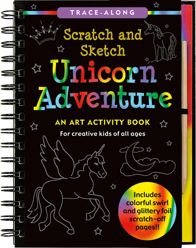 Peter Pauper Press Scratch and Sketch Unicorn Adventure skrapebok 5 år+