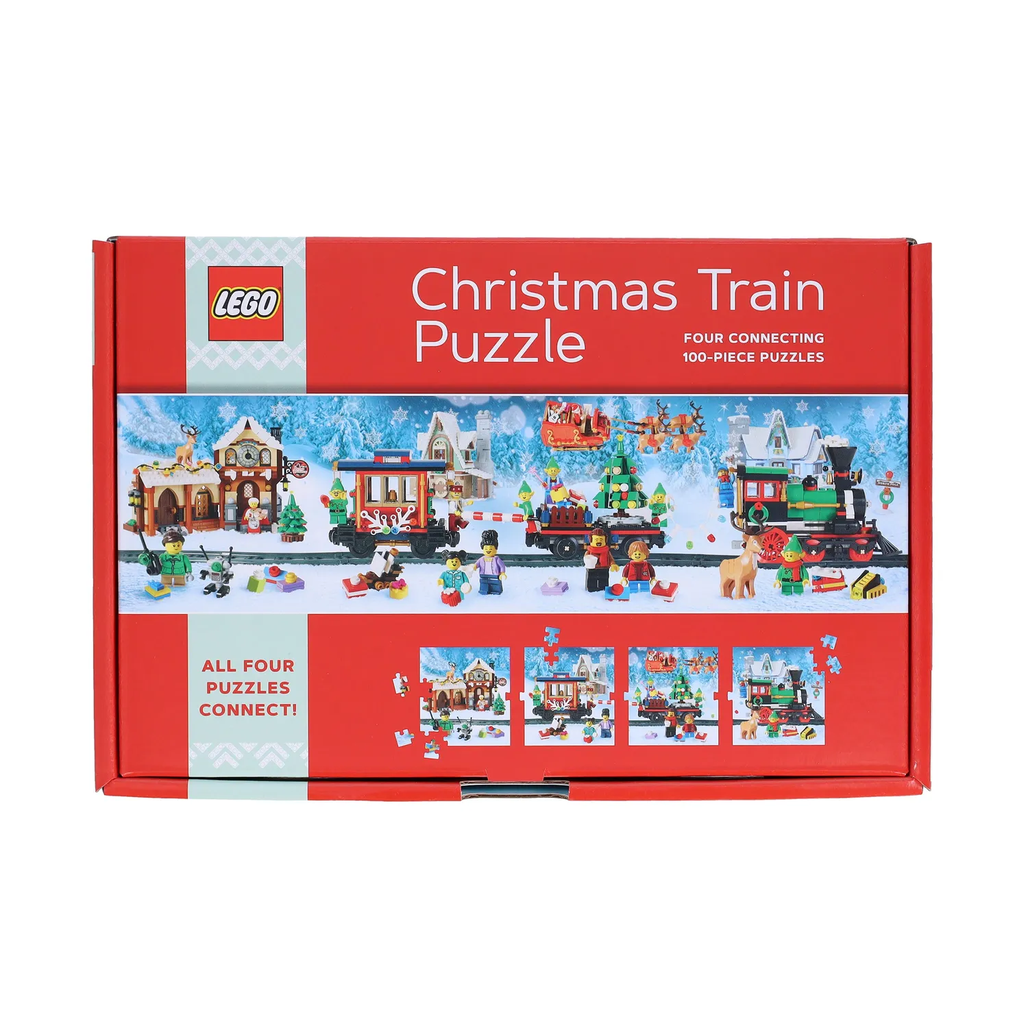 LEGO Christmas Train puslespill 4x100 biter julegave