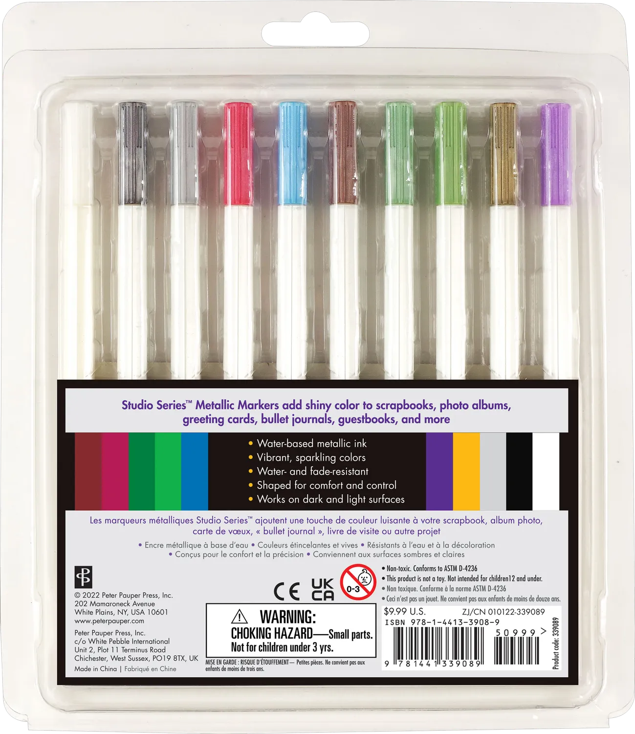 Studio Series Metallic Markers tusjsett 10 farger metallisk 1 mm