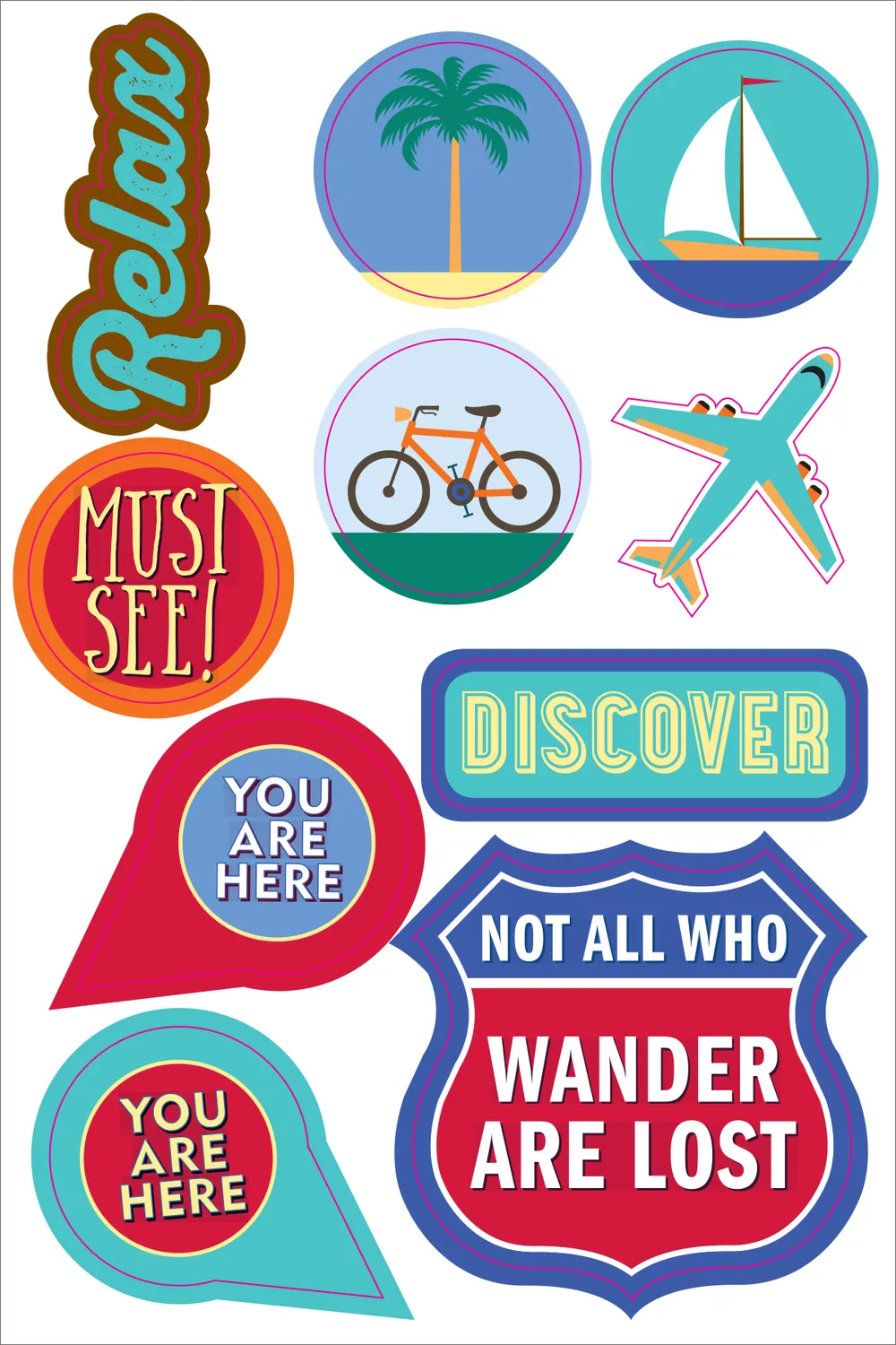 Essentials Travel Planner klistremerker 575-pk reise