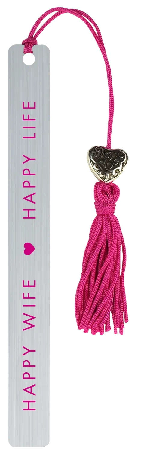 Peter Pauper Press Happy Wife Happy Life bokmerke stål