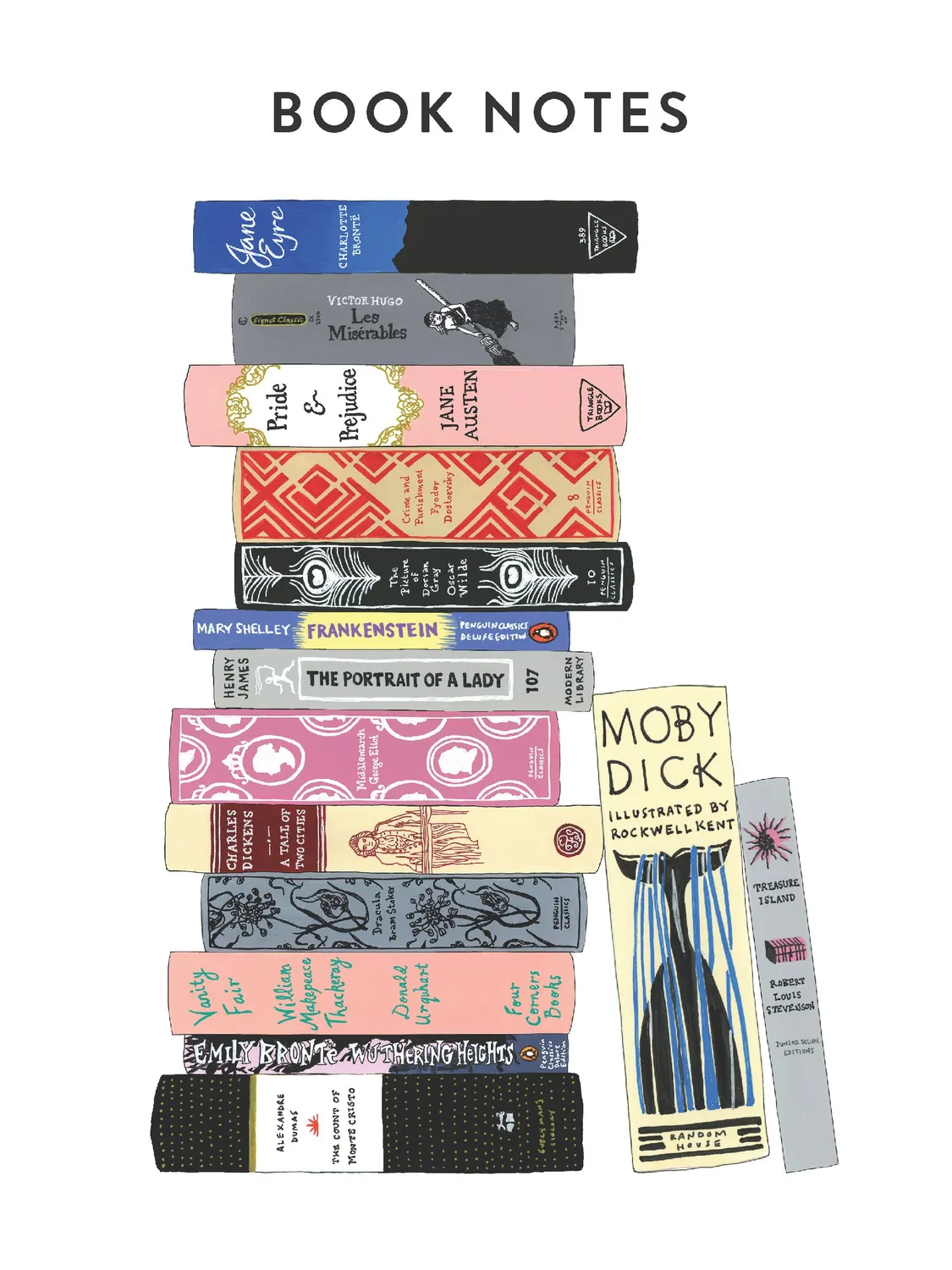 Bibliophile Reader's Journal notatbok lesedagbok illustrert